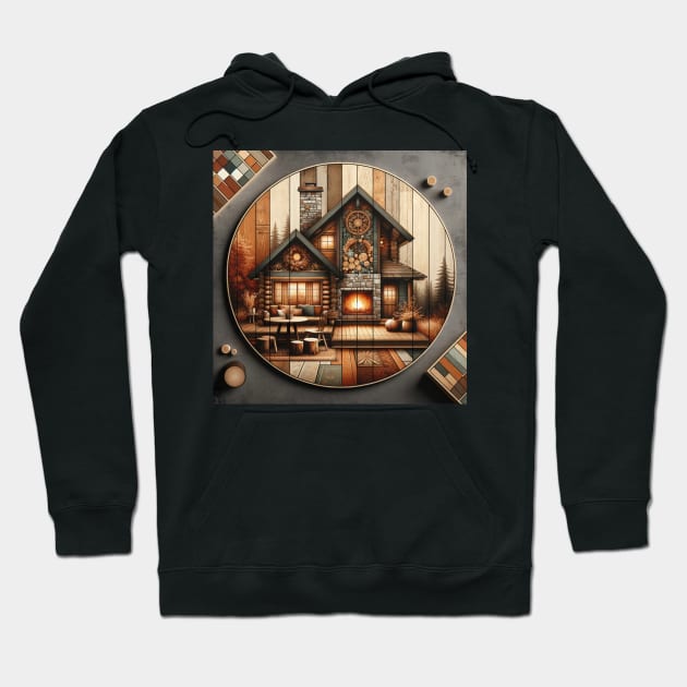 Rustic Retreat: Cozy Cabin Comfort Hoodie by heartyARTworks